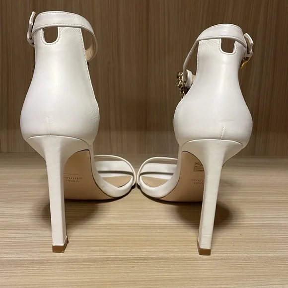 Stuart Weitzman White Heels with Stones - Picture 4 of 7